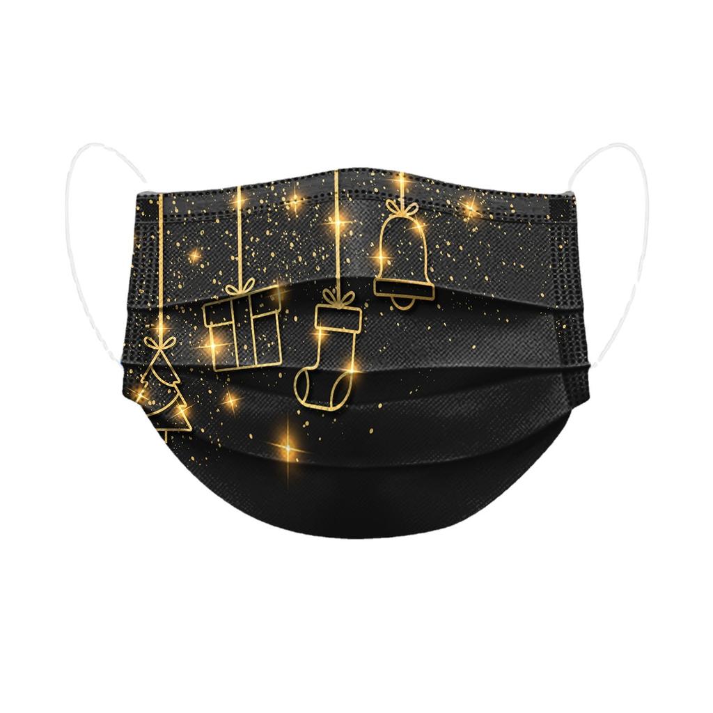 20 Stück Gesichtsmaske für Erwachsene Einweg-Gesichtsmaske Weihnachten 3D-Druck 3-lagig Ohrschlaufe Unisex Mundschutz Mascarillas Kinder Maske