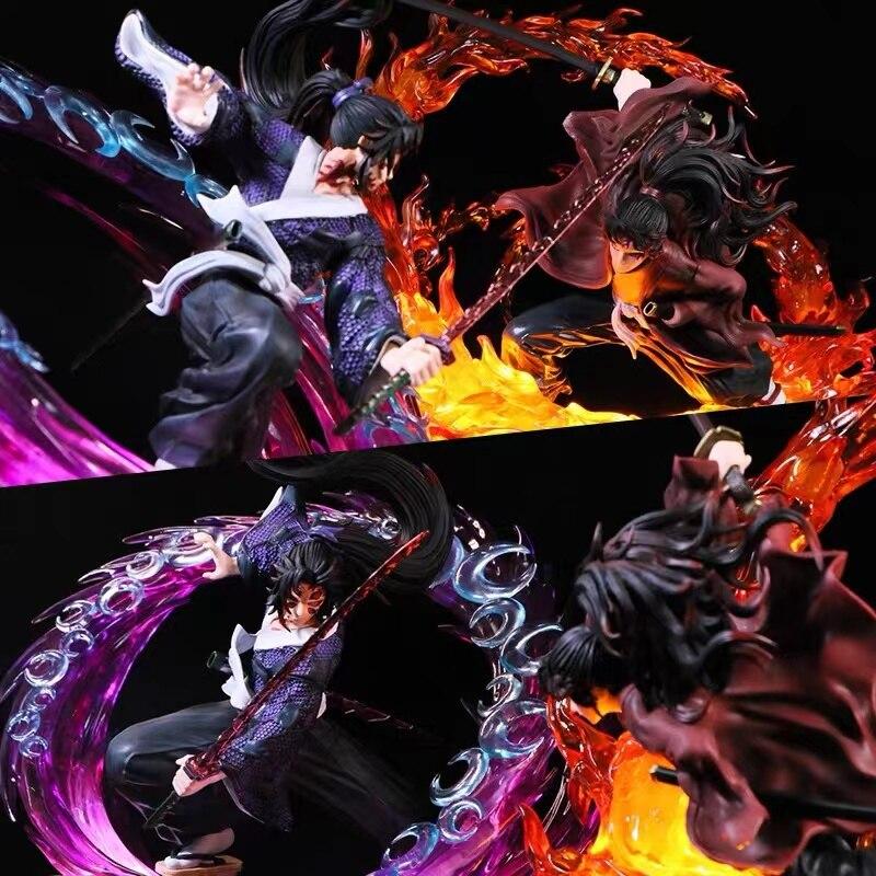 30cm Demon Slayer Anime Figure Gk Kokushibou /Tsugikuni Yoriichi Action Figure Kimetsu No Yaiba Figure Model Doll Toys With Light