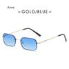 Rectangle Rimless Sunglasses Women Fashion Candy Color Square Sunglasses Men Lady  Designer Black Shades Glasses Gafas