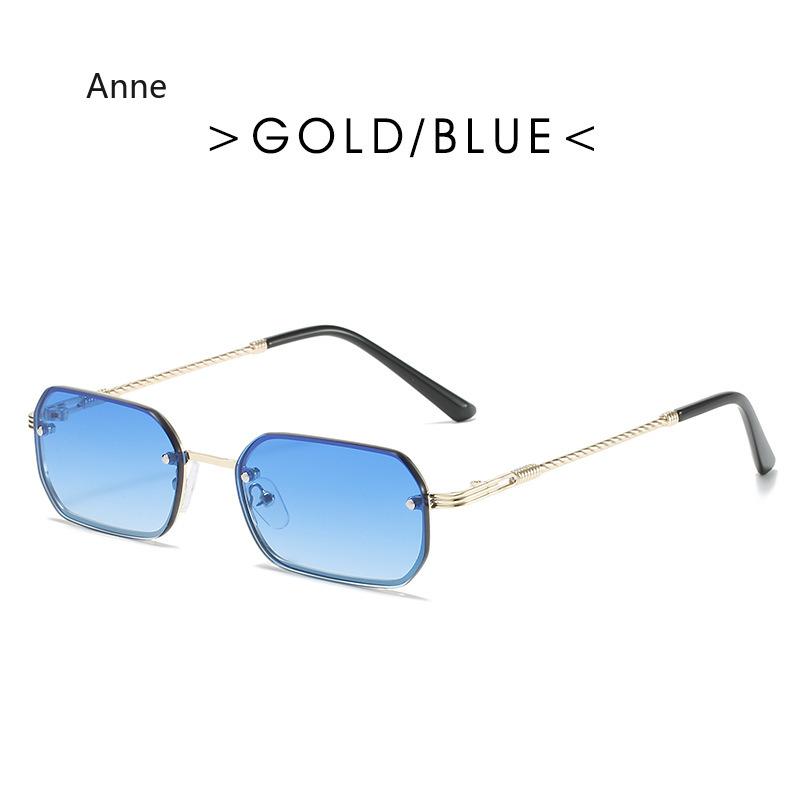 Rectangle Rimless Sunglasses Women Fashion Candy Color Square Sunglasses Men Lady  Designer Black Shades Glasses Gafas