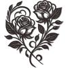 Wrought Iron Rose Heart Wall Art Black Metal Flower Home Decor Romantic 12.6x11 Inch For Living Room Bedroom Outdoor Valentine Gift