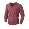 Men's Long Sleeve Polo Shirt, Knit Polyester Viscose Blend Solid Color Polo, Breathable Moisture Wicking Casual Top