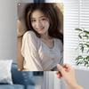 Korean Style Metal Sign Wall Art, Minimalist Beige Iron Portrait for Home Cafe Bar Christmas Gift