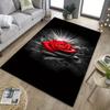 Red Rose Smoke Rug: Dramatic and Romantic Design for Cozy Bedrooms - Add a Touch of Elegance To Your Space Skid Resistant Carpet