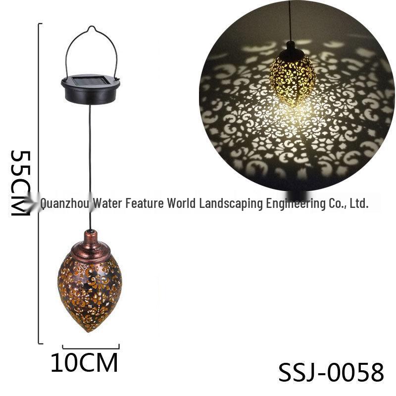 Wrought Iron Solar Waterproof Garden Lamp with Water Drop Projection