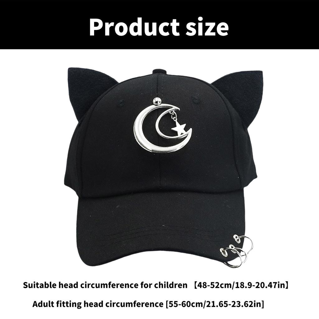 Women Kitten Ears Baseball Hat Cats Ear Versatile Hat for Idol Concert Shows Breathable Hat for Adults