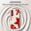 For Samsung Galaxy A17 5G Case Red Flower Pattern Printing Straight Edge TPU Phone Back Cover