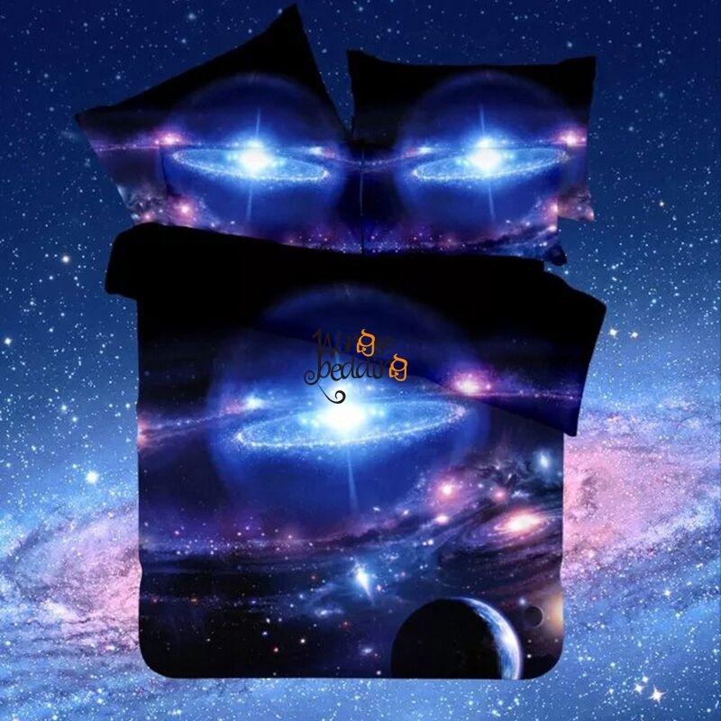 Galaxy Quilt Doona Duvet Cover Set Single Double Queen King Size Bed Pillow Case