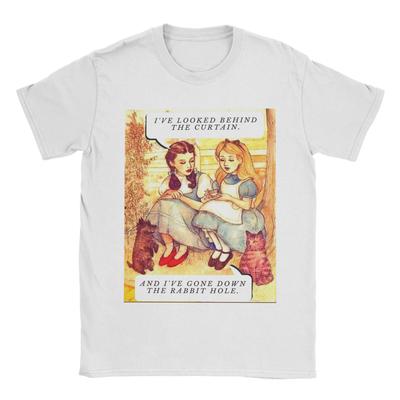 The Wizard Hole T Shirt for Men 100% Cotton Vintage T-Shirt Round Collar Alice In Wonderland  Tee Shirt Short Sleeve Clothes New