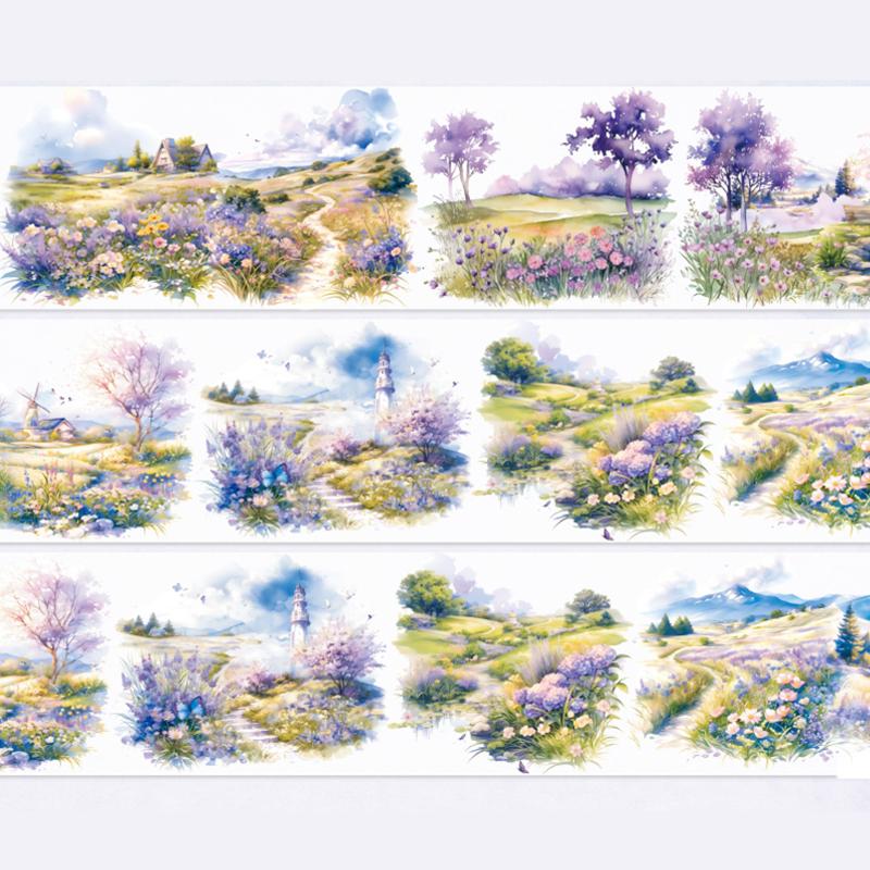 200cm/roll Mountain Forest Theme Landscape Decoration Tape Pattern Hand Account Landscape Tape Creative Collage DIY Decoration