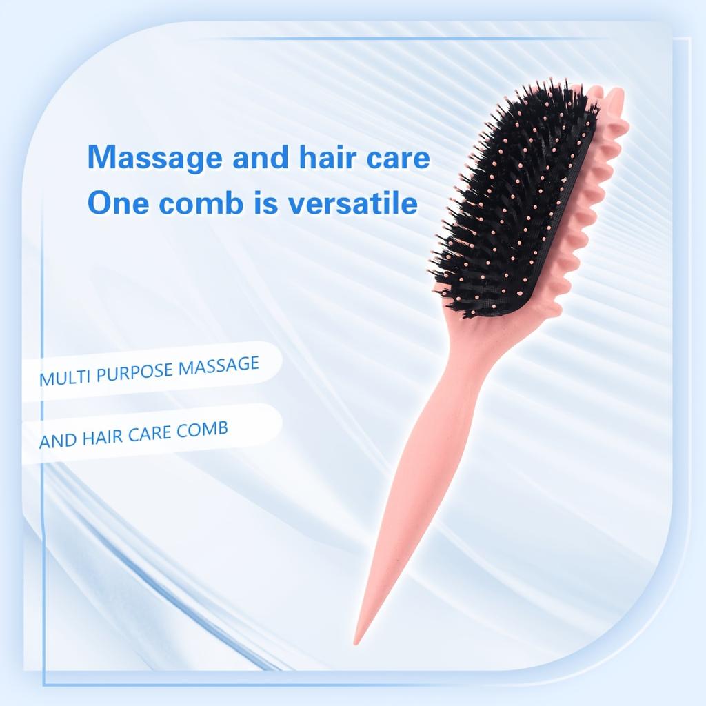 Curly Hair Styling Brush for Women - Ergonomic, Bristle Comb with Comfort Grip Handle for Bouncy Curls & Hairstyles, Curly Hair Brush