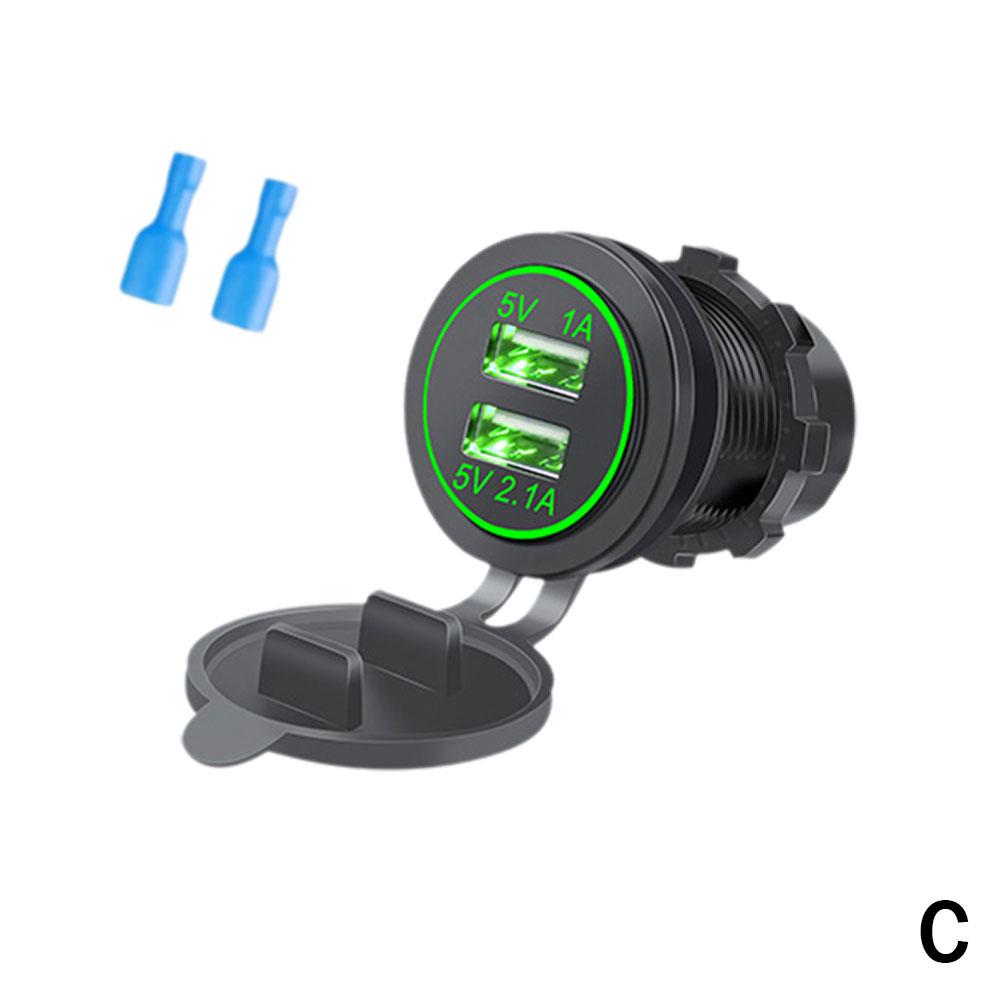 

Универсальное автомобильное зарядное устройство для мотоцикла, светодиодная подсветка, двойное USB-зарядное устройство, гнездо питания, водонепроницаемая подсветка для прикуривателя для автомобиля, грузовика, квадроцикла, лодки зеленый свет