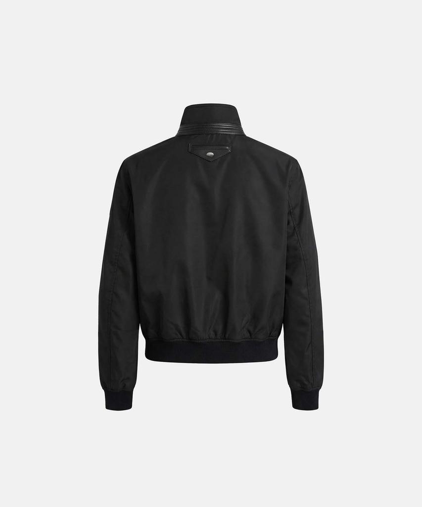 BADBLOOD Contour Technical Leather Panel High-Neck Jacket - Black