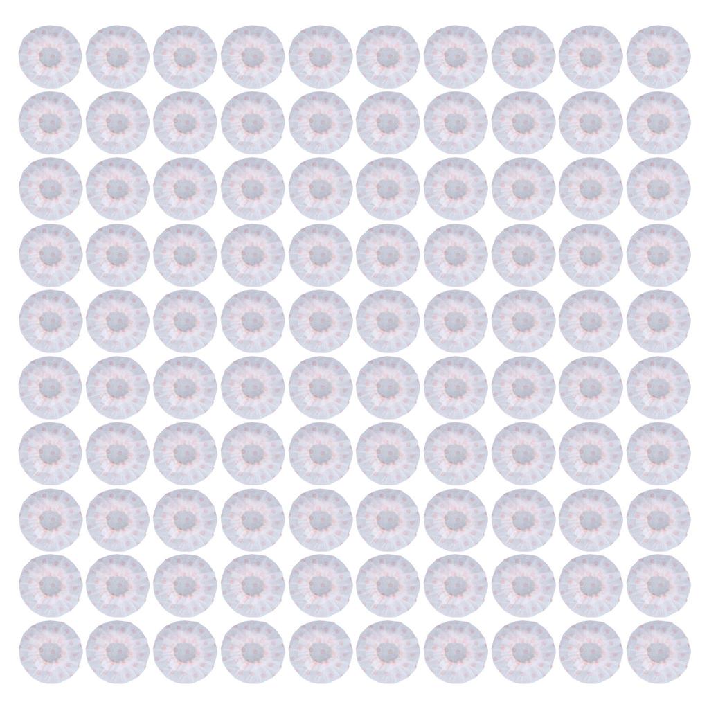 100Pcs Microphone Cover Dust Sweat Resistant Disposable Excellent Elasticity Reduce Noise Microphone CapsWhite Red Dot