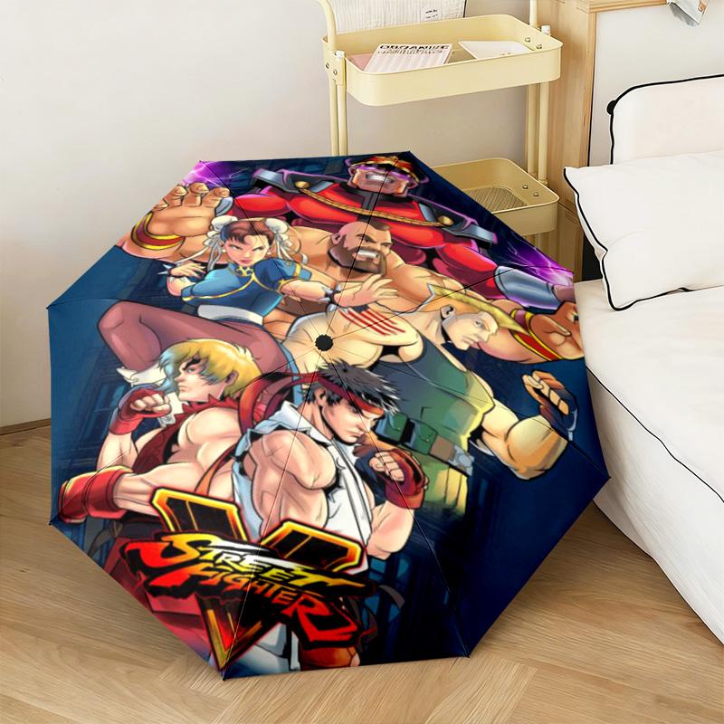 Street Fighter Champion Automatic Umbrella - Suitable Travel Portable Umbrella Outdoor sun shading umbrella Suitable For All Seasons