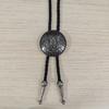 Handcrafts Faux Leather Bolo Tie Necklace Western Cowboy Jewelry Devil Eye Eagle Totem Pendant Necktie for Men and Women