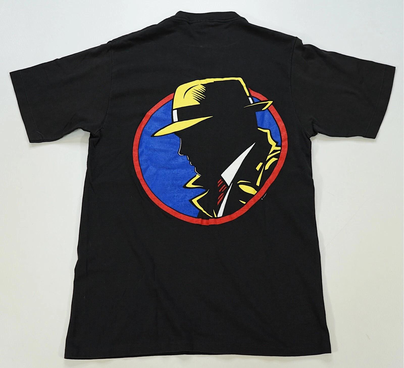 Rare Vintage CHANGES Dick Tracy 1990 Film Promo Single Stitched T Shirt 90s SZ L S