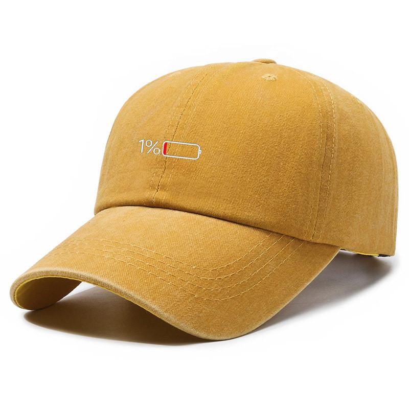 Vintage Wash Cotton Baseball Cap With Curved Brim For Casual Style And Sun Protection