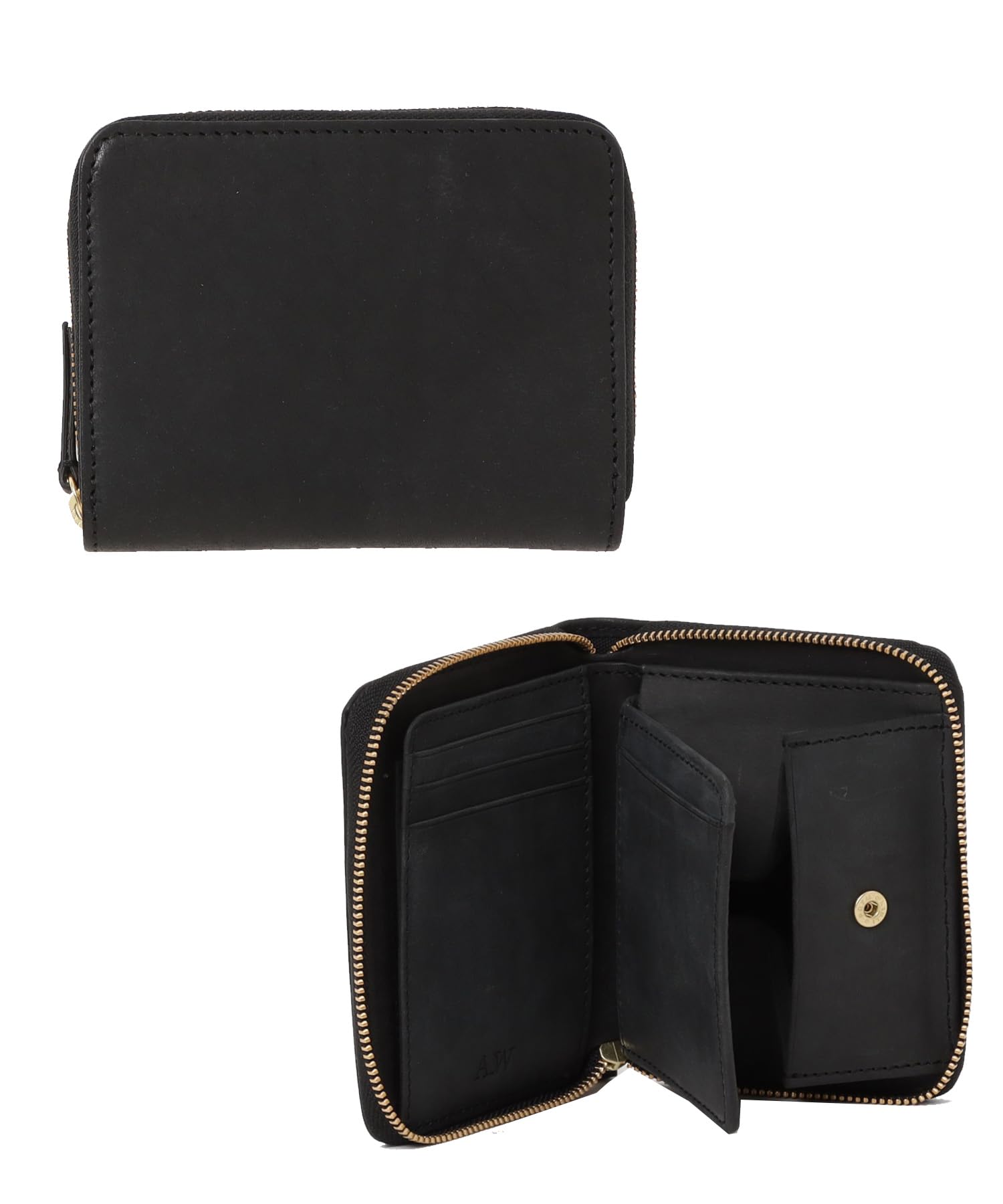 

[AW] Чоловічий шкіряний біфолд гаманець, великої місткості, компактний, AP-011 (Чорний)