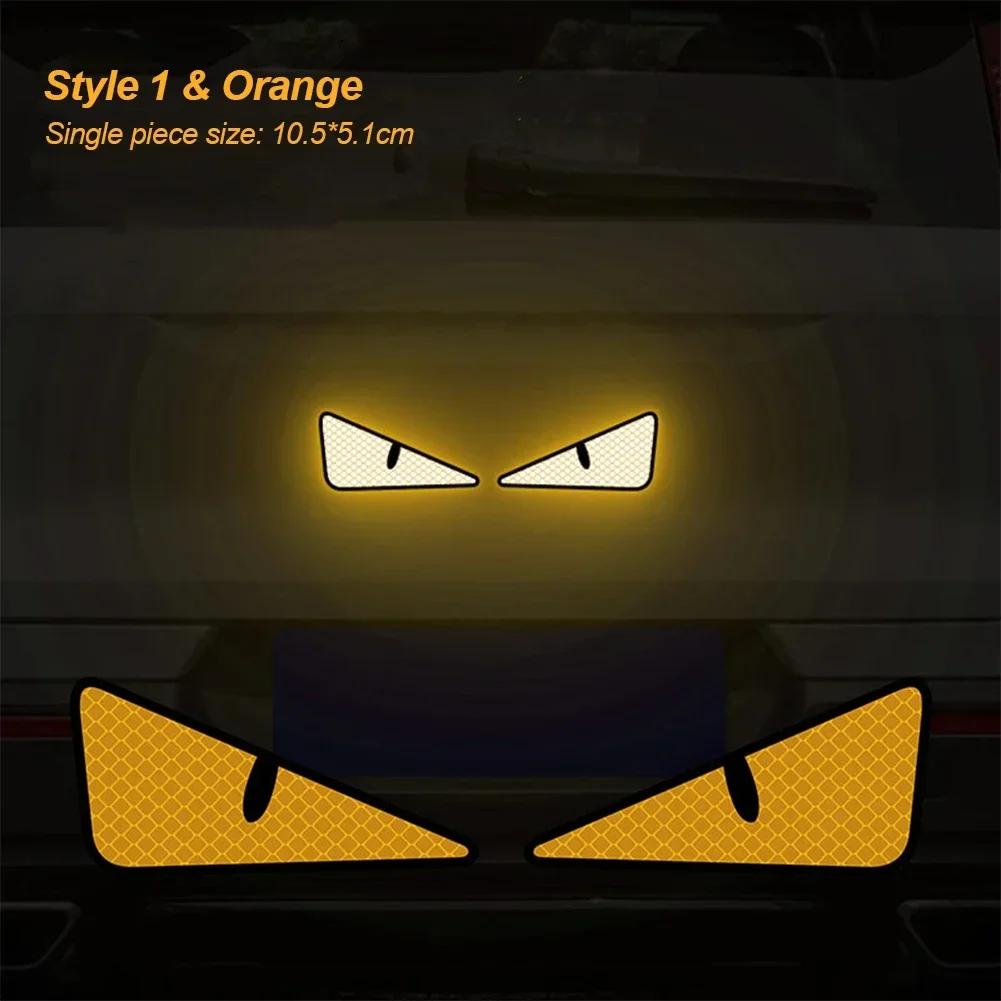 2PCS Car Reflector Sticker Night Driving Safety Decal Motorcycle Trailer Cat Eye Reflective Safety Warning Tape Decoration
