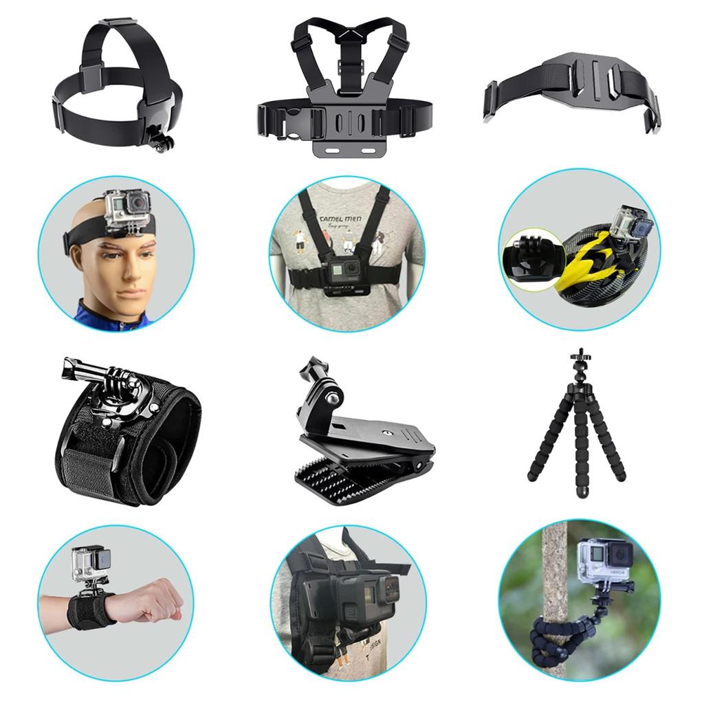50 In 1 Action Camera Accessory Kit For Gopro Hero 11/10/9/8/7/6/5/4 Gopro Max Fusion Insta360 Akaso Dji Osmo Action Cameras