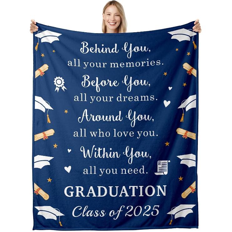 2025 Graduation Gifts for Him Her Class of 2025 Blanket College Graduation Gifts for Women Men Graduation Throw Blanket Senior Middle High School Phd
