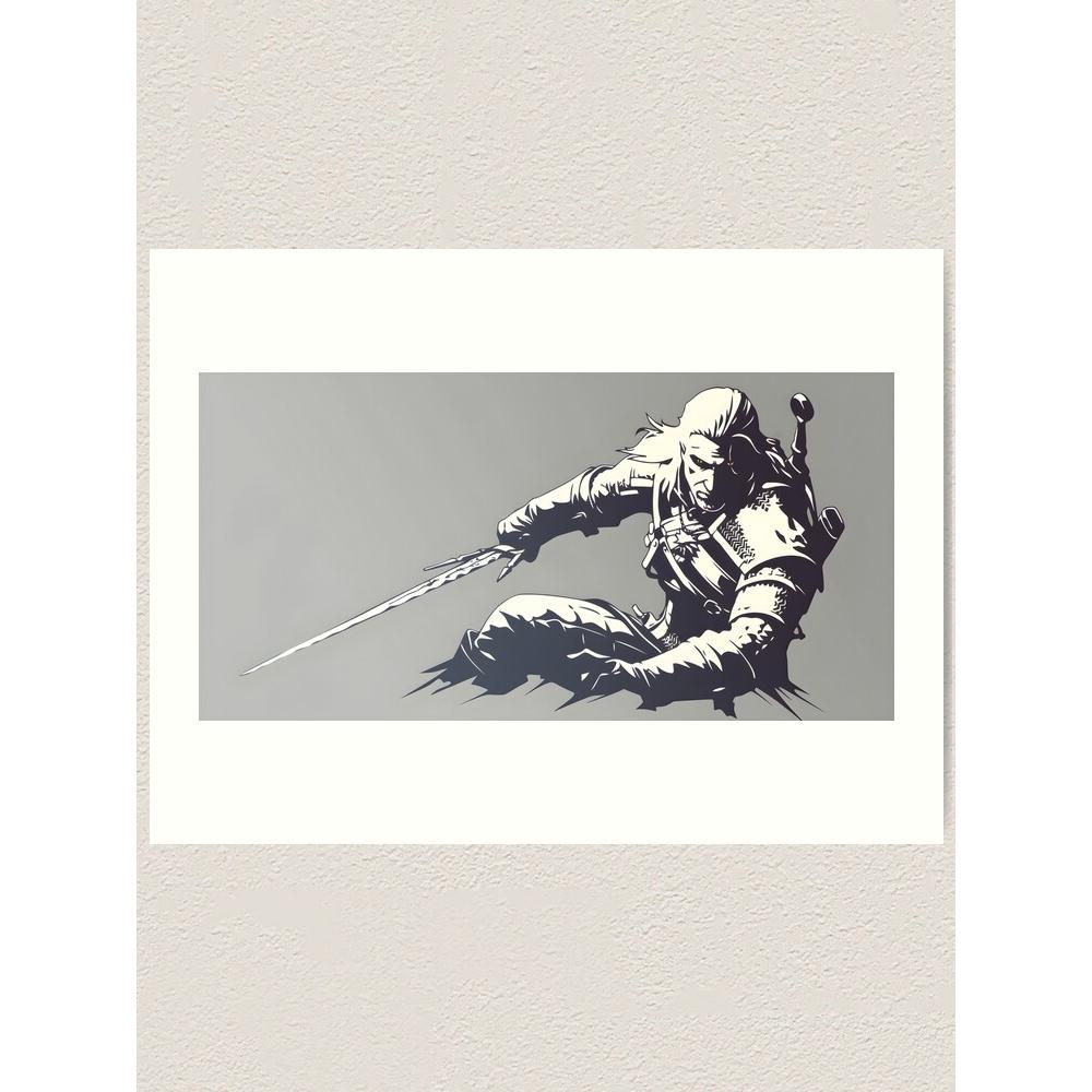 

Tapestry stencil Geralt 75x100 чёрный