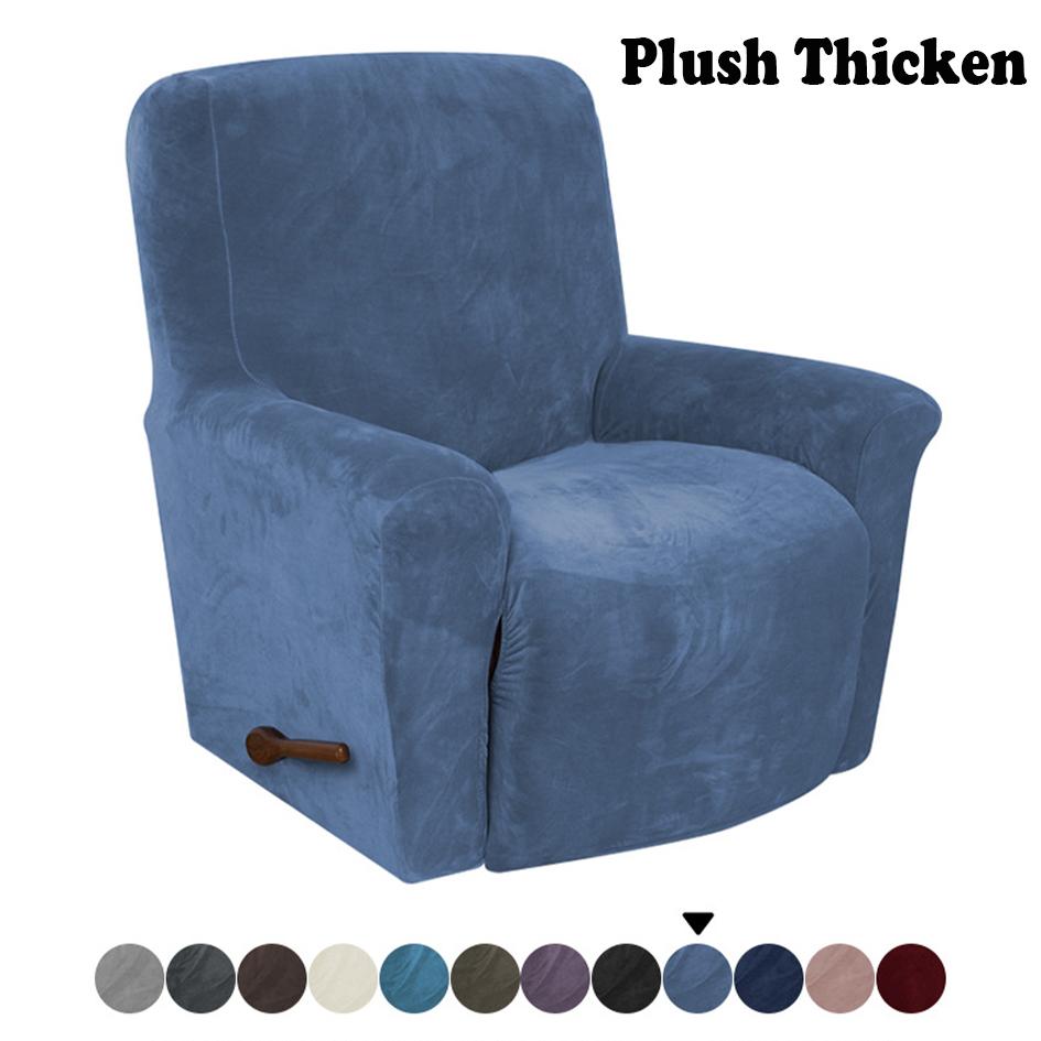 Battilo Recliner Cover Waterproof Elastic Winter Plush Cover For Lazy Sofa All-inclusive Massage Chairs Cover Plaid Slipcover