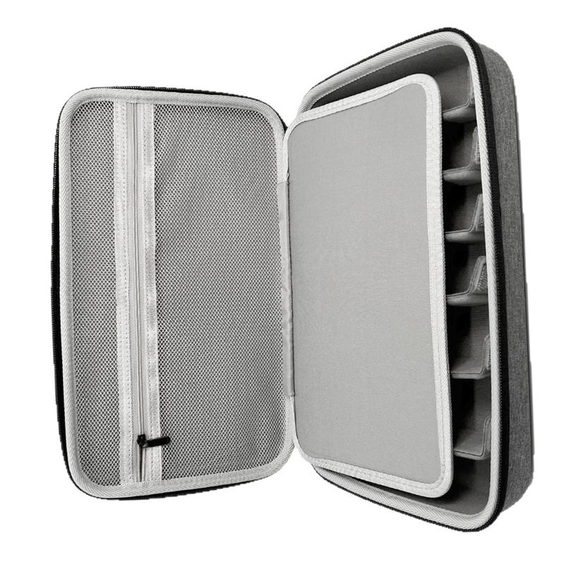 A95I-Portable Eyeglasses Storage Box Adjustable Slot, Travel Sunglasses Organizer Case For Multiple Pairs