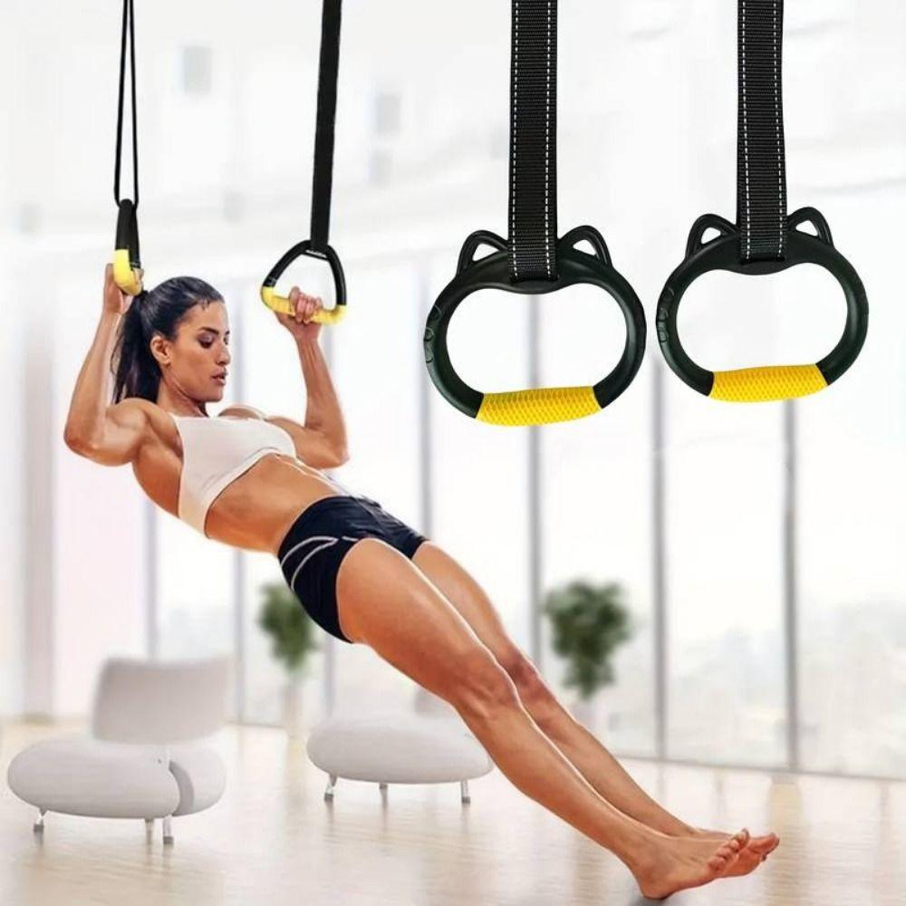 With Straps Pull Up Bar Durable Fitness Exercise Ring Gymnastic Rings  Gymnastics Equipment
