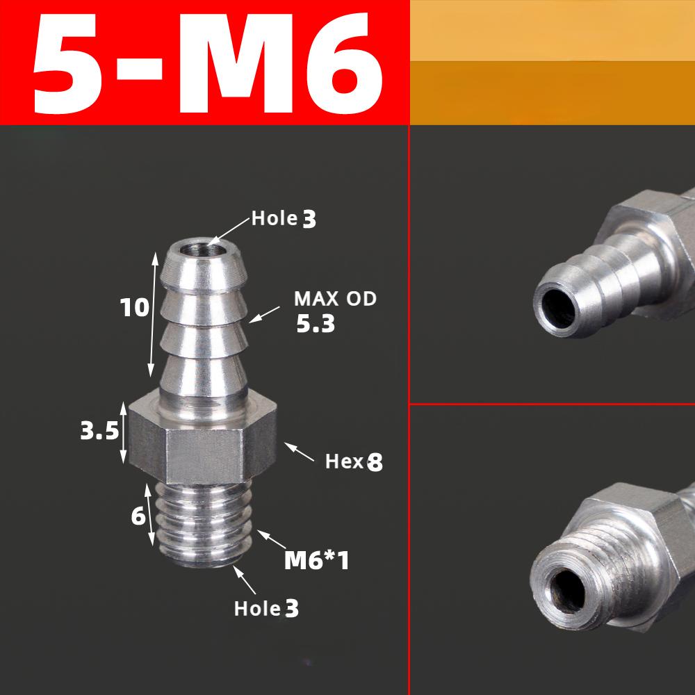 M3 M4 M5 M6 M8 M10 M12 M14 M16 Metric Male To 3 4 5 6 8 10 12 Mm Hose Barb Nipple 304 Stainless Steel Pipe Fitting Air Water Gas