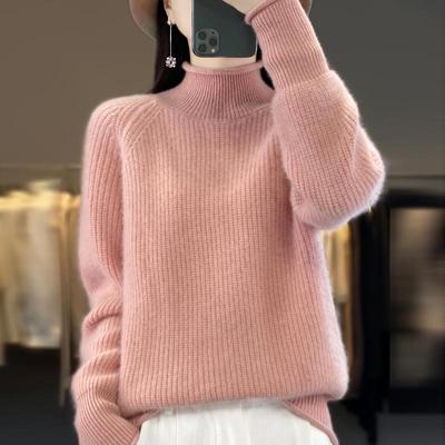 Damen Kaschmirpullover Qinghe Kaschmir 30% Kaschmir 70% Wolle Herbst und Winter Kaschmir Dick Pullover Weich und Warm