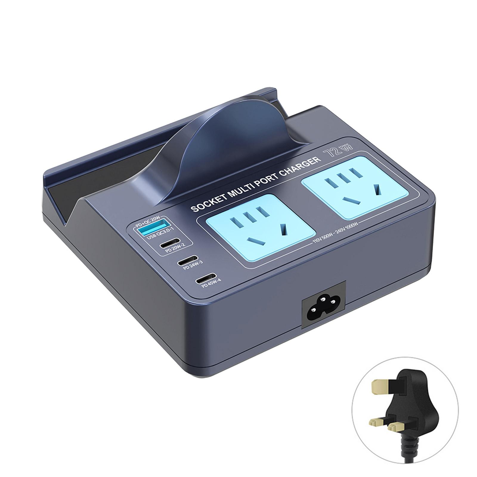 

Intelligent 1000W Socket Charger High-Power QC Fast Charging PD45W Laptop Charging Stand 15W Wireless Charger Dock UK-AX2