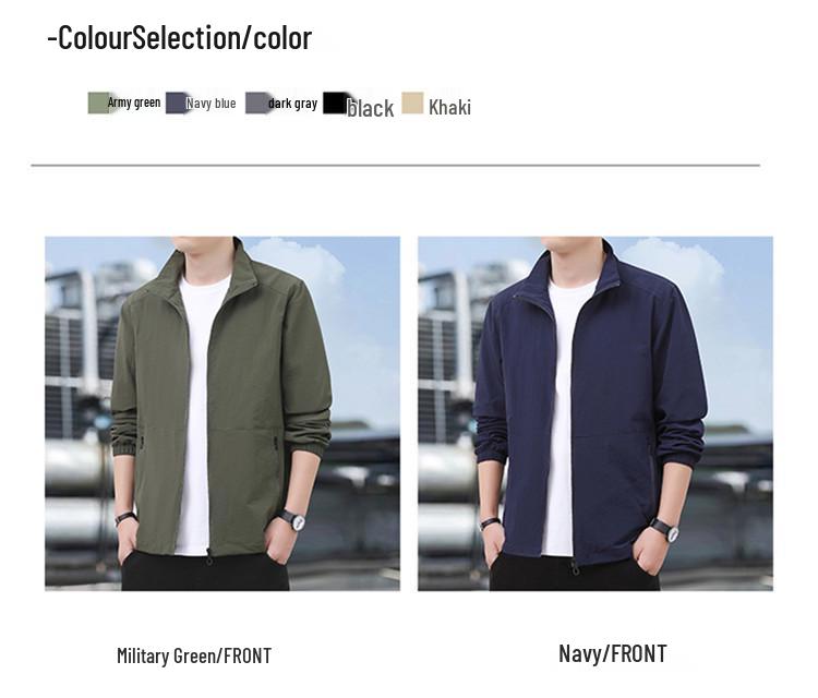 2025 Men's Casual Jacket - Wrinkle-resistant, Breathable, Soft Solid Color Outerwear for Autumn/Winter