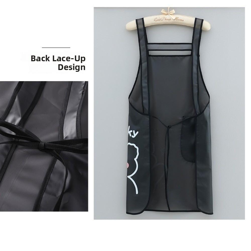Cartoon Sleeveless Waterproof TPU Apron Dirt-Proof Lightweight Kitchen Apron Transparent Cleaning Aprons Kitchen Use