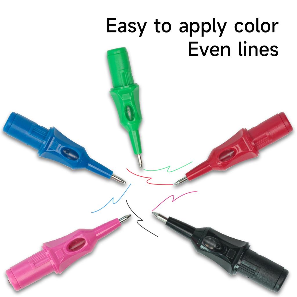 20pcs Ballpoint Tattoo Cartridge Needles 5 Colors Tattoo Practice Needles Beginner Designer Drawing Practice for Tattoo Machine