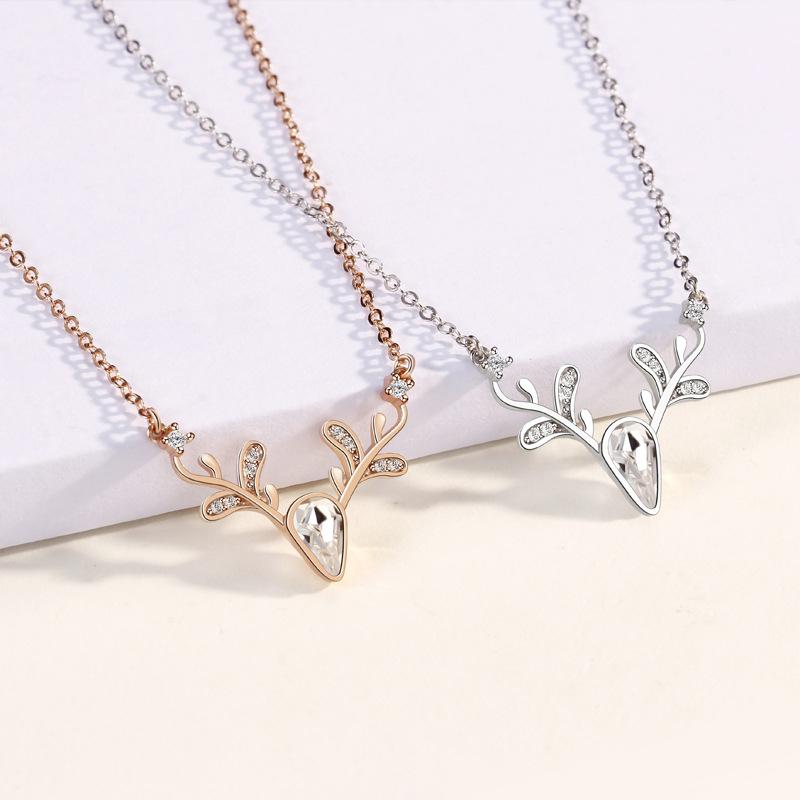 A Deer Has Your Sika Deer Necklace, Female Mori Fresh Autumn and Winter Ins Wind Antler Pendant Gift, Female