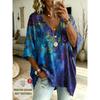Women's Large Size V-neck Top, Elegant, Comfortable and Simple Butterfly Pattern Print Large Size Women's V-neck T-shirt