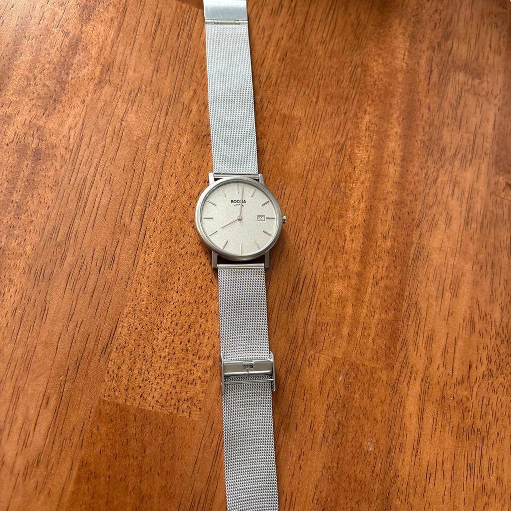 Used boccia unisex lightweight silver watch battery replaced