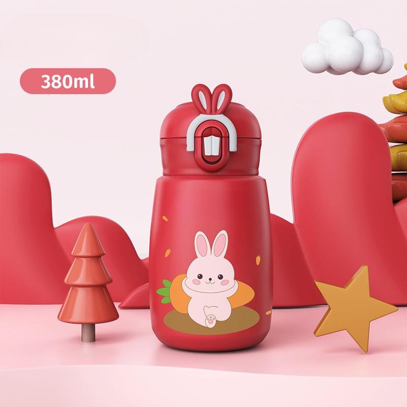 The New Intelligent Temperature-sensitive 316 Stainless Steel Children's Thermos Cup Couples Students High Value Cute Mini Cups.