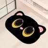 Cute Black Cat Shaped Quick-Dry Diatomaceous Earth Bath Mat Funny Cat Lovers Soft Diatom Mud Absorbent Floor Mat