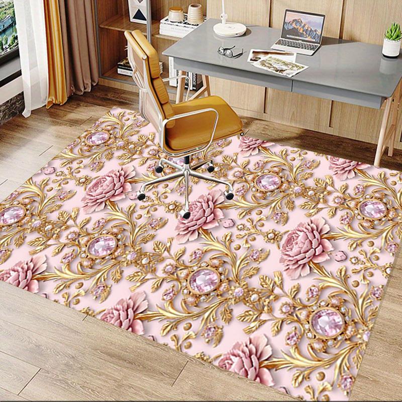 1PC Floral Ornament Diamonds Extra Large Non Slip Floor carpet, Office, family, bedroom Large Area Rug Indoor Rugs, Vibrant Colors