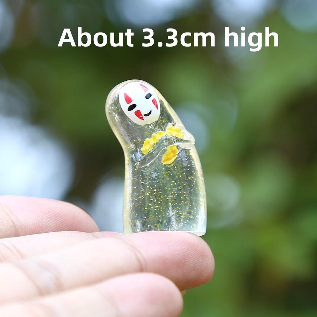 Face No Man Holding Umbrella Sitting Posture Hat Mini Model Ornament Desktop