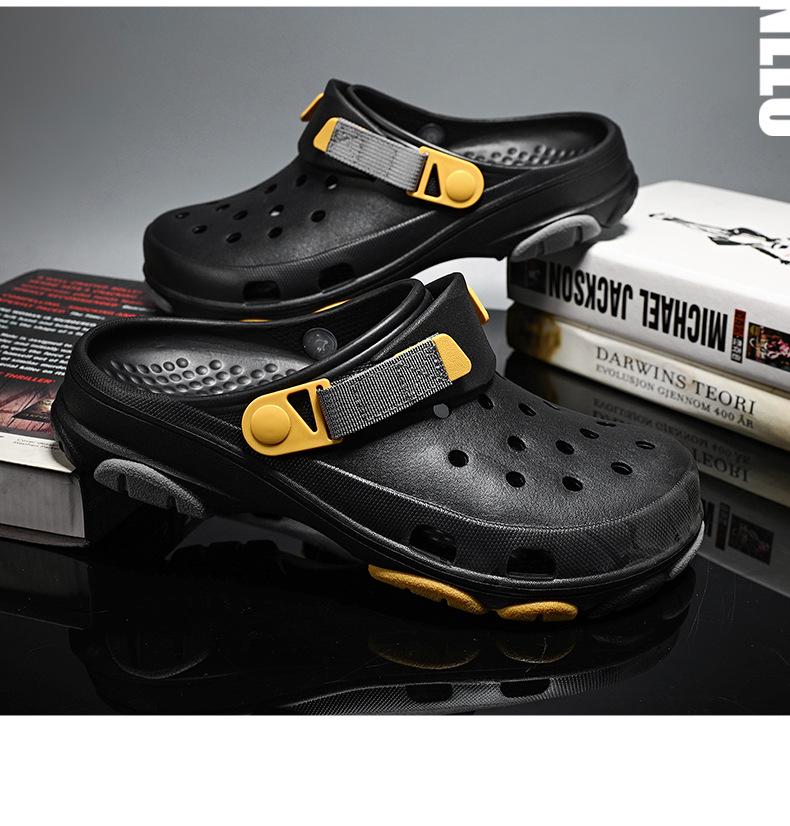 Men's Summer Outdoor Thick Sole Height-Boosting Closed Toe Breathable Non-Slip Beach Sandals