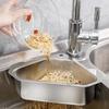 Stainless Steel Drain Basket Triangular Kitchen Sink Rack Self Adhesive Wash Basin Sink Filter Bowl with Hook Fruit Container
