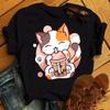 Cute Cartoon Milk Tea Print Womens Fashion TShirt Casual Top 90s Style Girls Short Sleeve Cute Pattern TShirt Casual