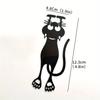 2pcs Curious Cat Bookmark Set with Paws, 3D Black Cat Paper Clips for Reading Progress, Fun Book Markers for Book Lovers.