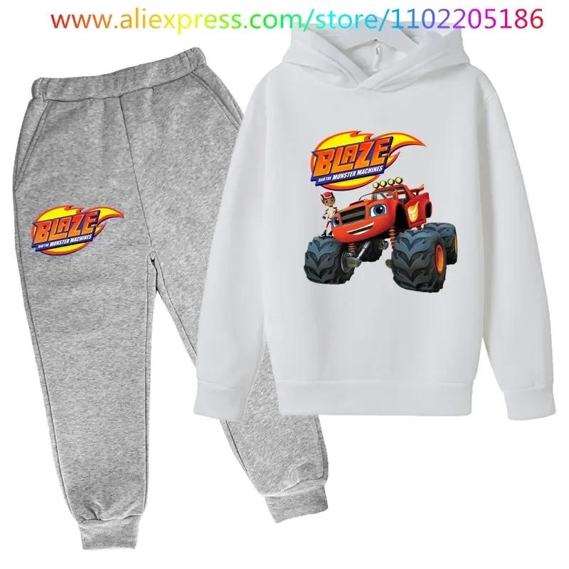 Topo De Bolo Blaze And The Monster Machines 4 bluza z kapturem ubrania dla dzieci ubrania dla dziewczynek dziecięcy jesienny garnitur chłopięca bluza i spodnie