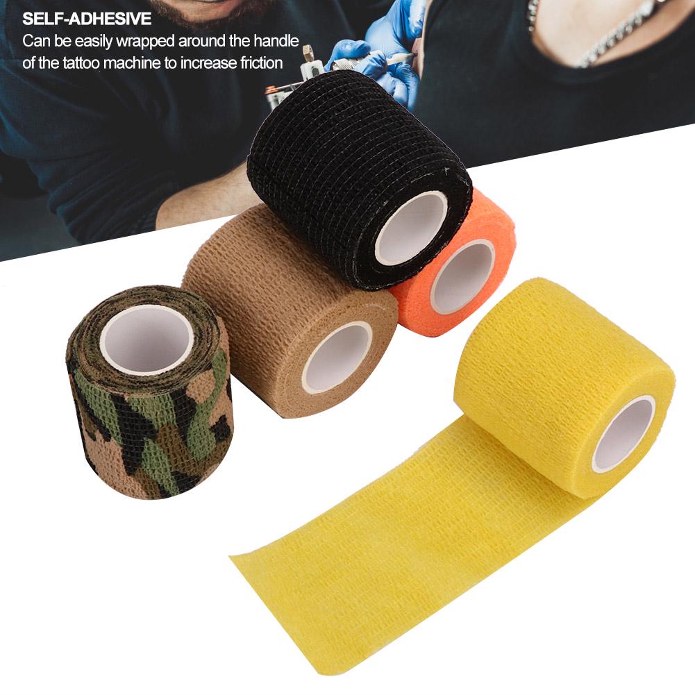 5pcs Disposable Tattoo Grip Covers Self Adhesive Tattoo Tube Handle Bandage Wrap