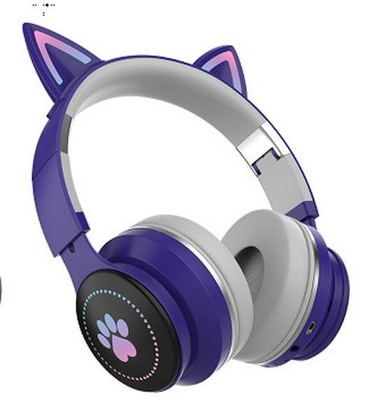 Cat Ear Luminous Bluetooth Headphones for Kids - Universal Compatibility